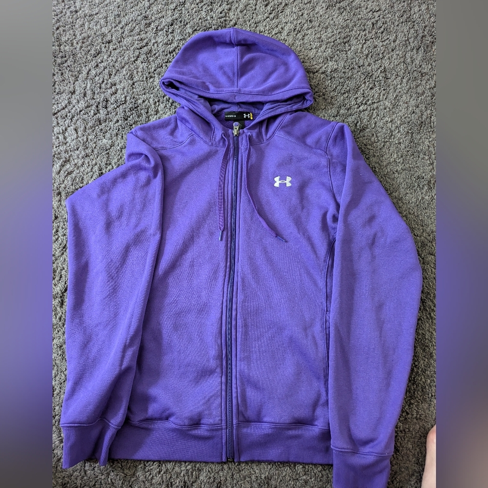 Under Armour Purple Zip Up Hoodie Size large